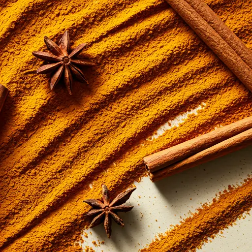 Assorted premium spices including cinnamon, star anise, and cloves
